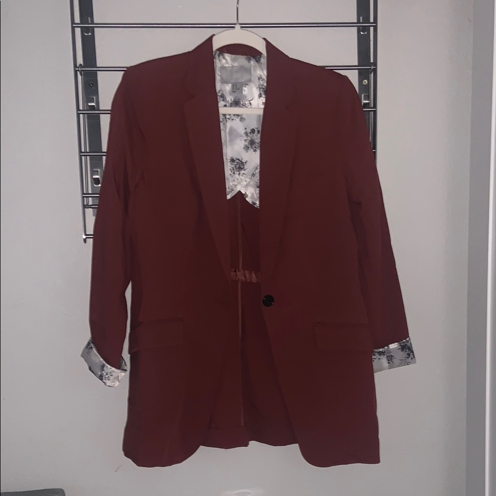 Blazer with Notch Lapels and Relaxed Fit